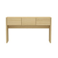 Linda Console Table with Three-Drawer Storage - Light Brown, Dark Brown, Dark Gray