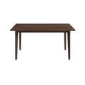 Mid-Century Modern Solid Wood Dining Table with Beveled Edges - Dark Brown or White