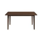 Mid-Century Modern Solid Wood Dining Table with Beveled Edges - Dark Brown or White