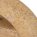 Cement Round Water Fountain with Light and Pump - Beige & Yellow