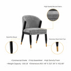 Ola Dining Chair with Solid Elm Wood Frame and High-Density Foam - Beige, Gray, or Dark Gray