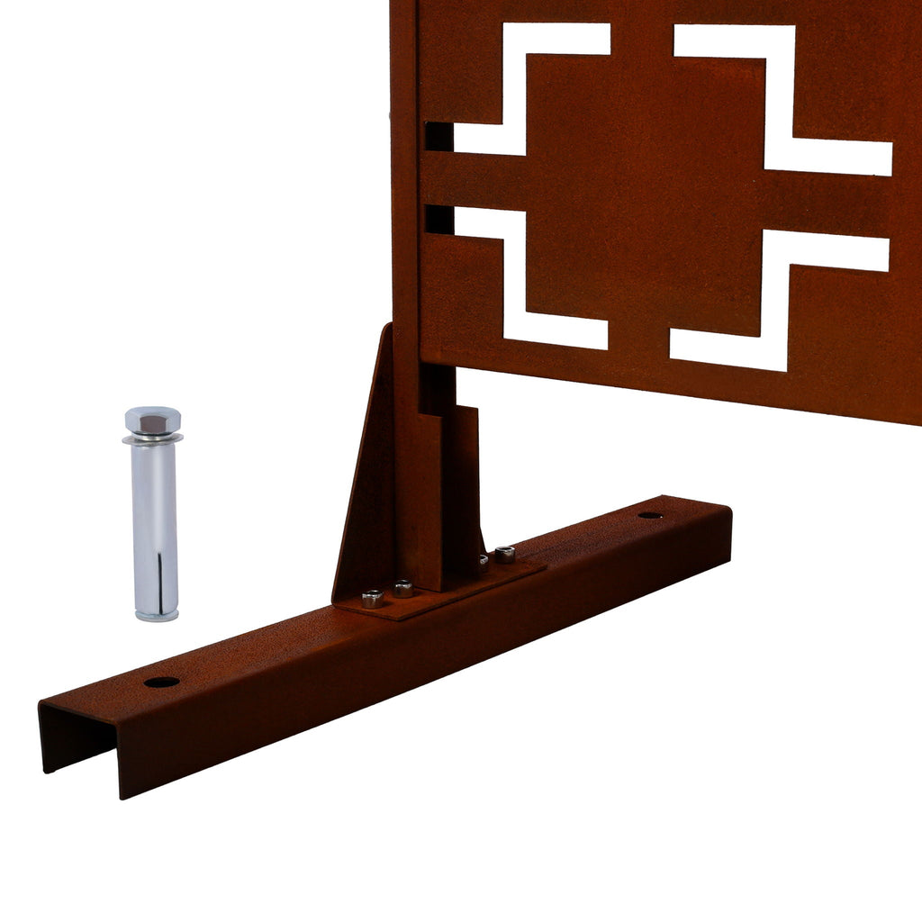 Black Metal Room Divider Privacy Screen with Rust-Resistant Finish