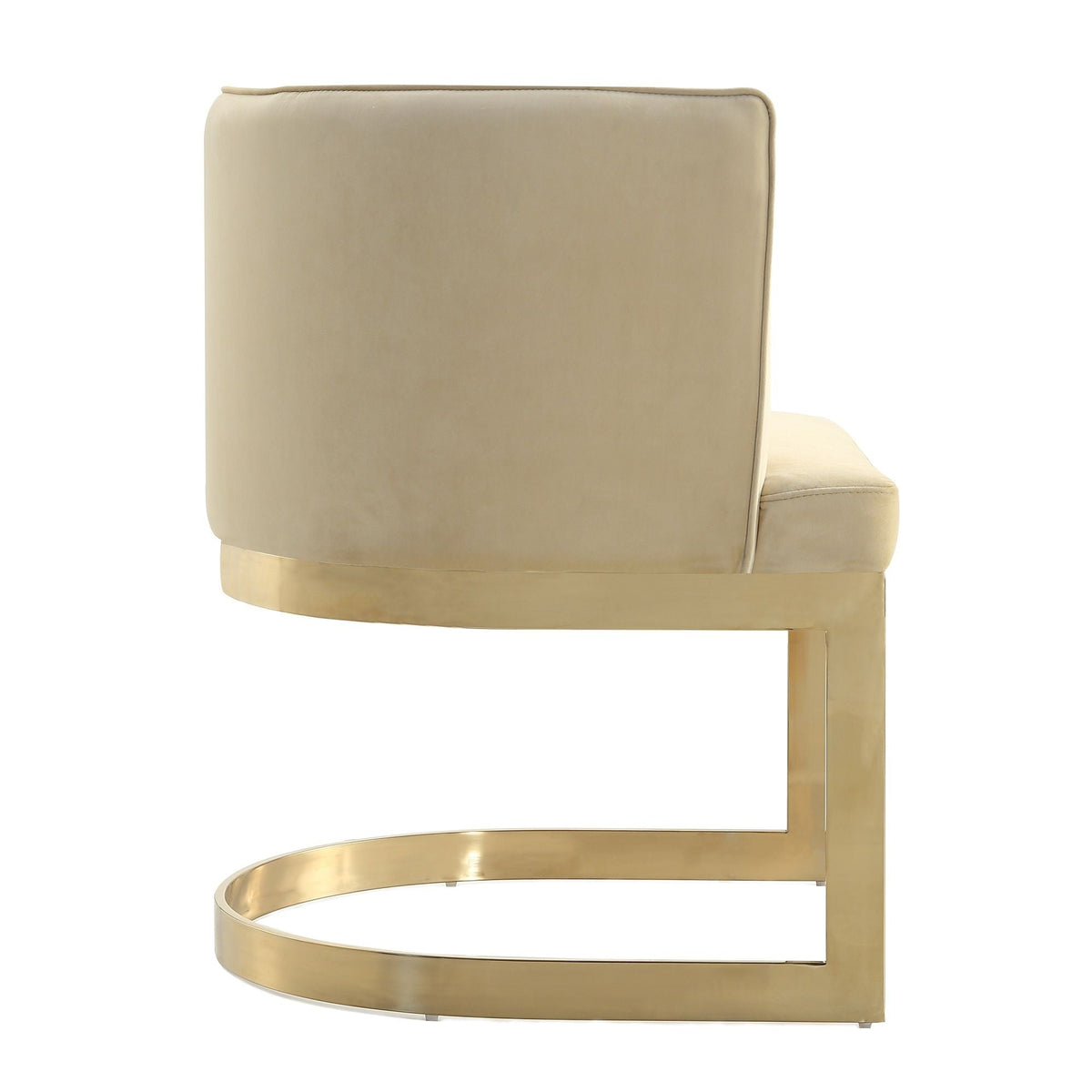 Aura Dining Chair with Brass Frame - Pink, Blue, or Beige
