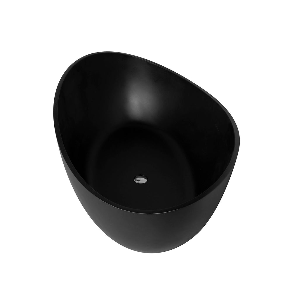 Freestanding Solid Surface Soaking Bathtub with Ergonomic Design – White or Black