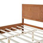 King Size Wood Platform Bed Frame with Classic Headboard - Brown or Natural