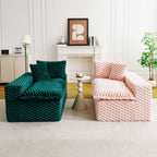 Luxury Multifunctional Sofa for Living Room with Adjustable Layout - Black, Dark Green, White, Pink