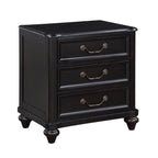 Charcoal Nightstand with Three Drawers - Brown Mix