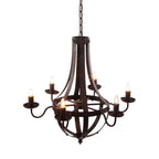 6 Light Metal Chandelier - Black