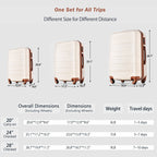 ABS 3-Piece Hard Case Luggage Set with TSA Lock - Charcoal