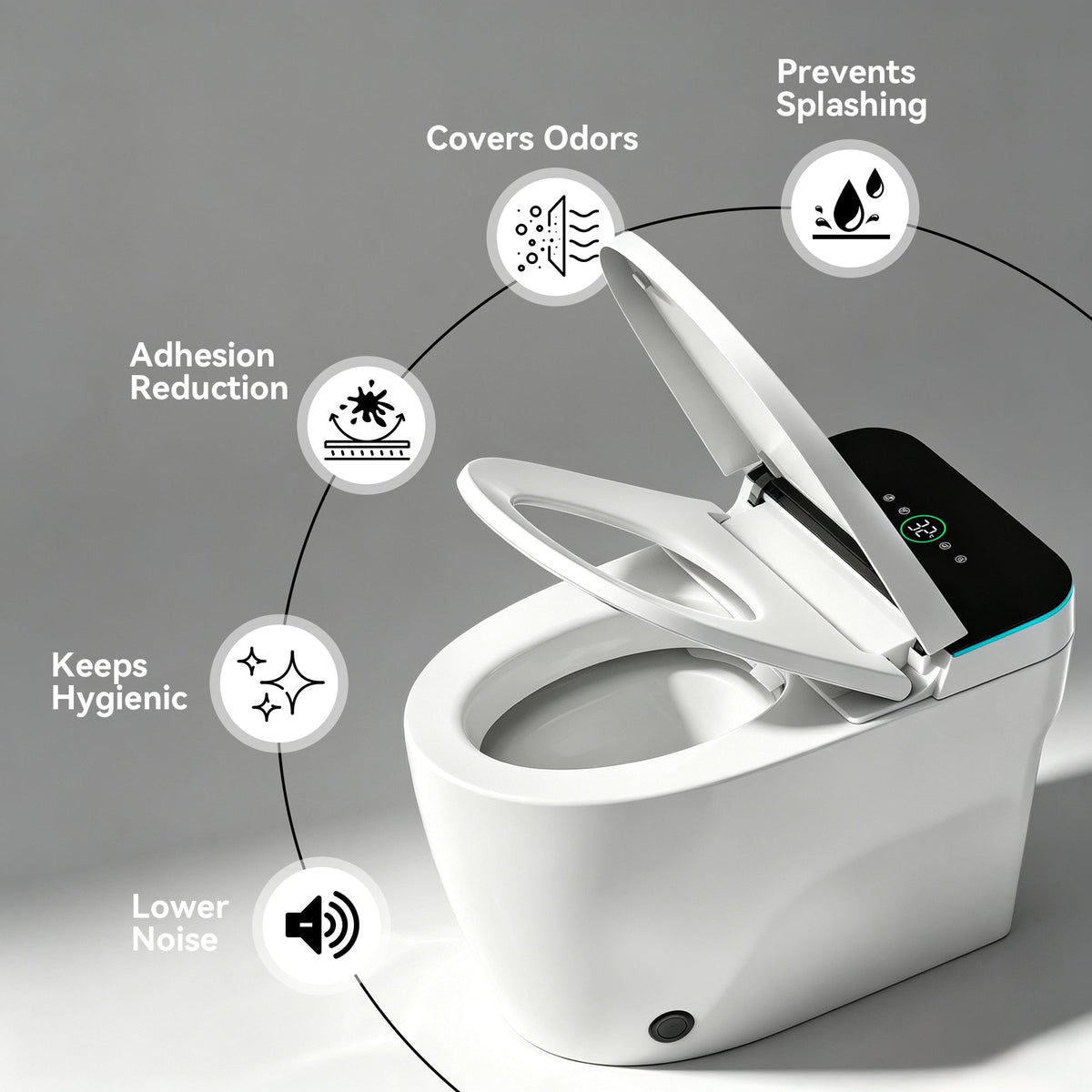 Smart Toilet with Heated Bidet Seat