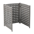 3 Panel Outdoor Air Conditioner Fence Screen with Solid Wood - Light Brown or Dark Gray