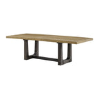 Table With Trestle Base Bar Table with Solid Wood Construction - Light Brown
