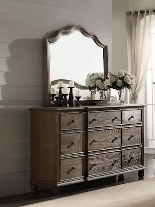 Baudouin Weathered Oak Dresser with 9 Spacious Drawers - Oak