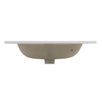 Glossy White Ceramic Integrated Sink with Seamless Design - White
