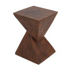 TESS Modern Side Table with Wood-Like Texture - Dark Brown or Light Gray