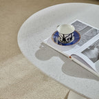 Lucky Stone Shaped Table with Sculptural Base – White, Black, or Gray