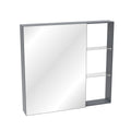 Medicine Cabinet with Adjustable Shelves and Mirror - Black Brown