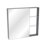 Medicine Cabinet with Adjustable Shelves and Mirror - Black Brown