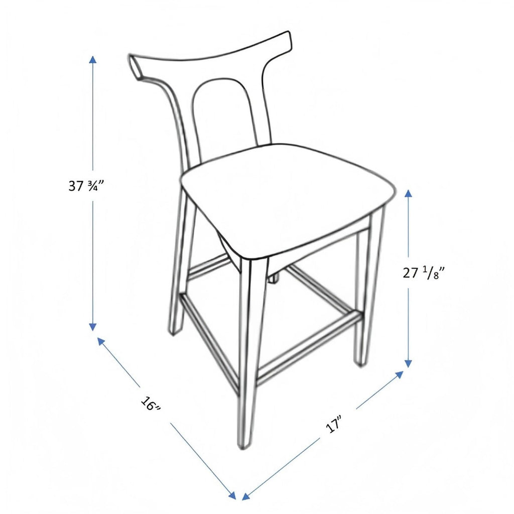 Upholstered Square Bar Chair Set with Solid Wood Frame - Dark Gray or Black