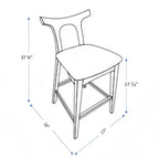 Upholstered Square Bar Chair Set with Solid Wood Frame - Dark Gray or Black