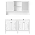 Double Sink Bathroom Vanity Set with Wall Mount Mirror Cabinet