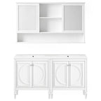 Double Sink Bathroom Vanity Set with Wall Mount Mirror Cabinet