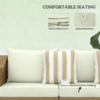 Rattan Wicker Outdoor Sofa with Cushions and Throw Pillows