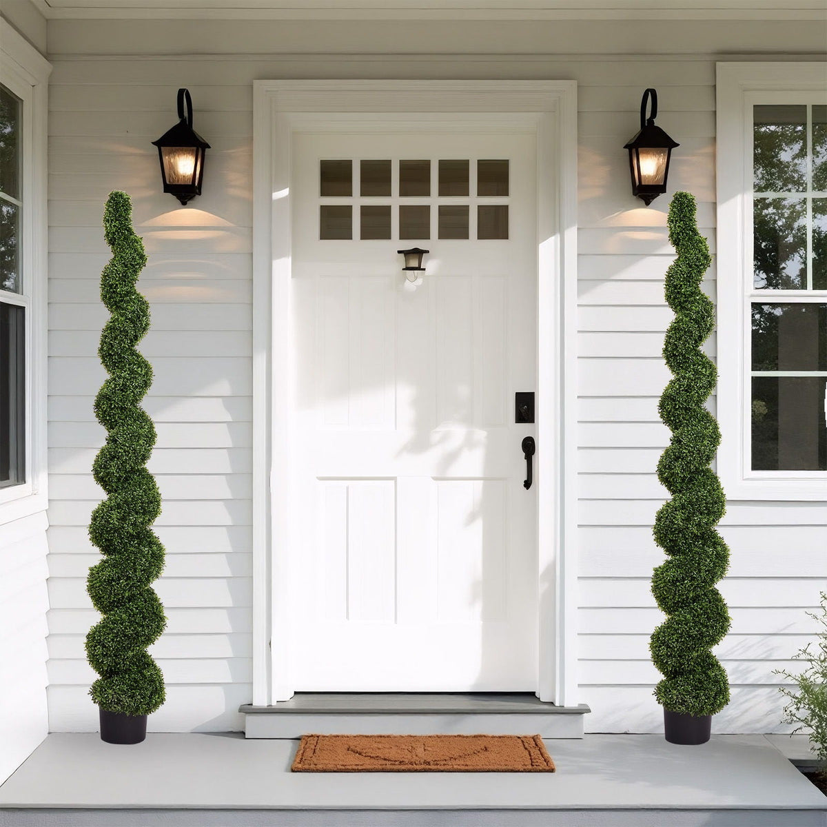 Artificial Outdoor UV Resistant Boxwood Topiary Spiral Tree - Green