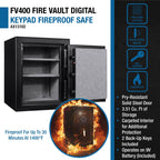 Fireproof Protection Safe Vault with Advanced Locking Mechanism - Black