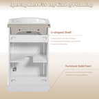French Style 20-Inch Bathroom Vanity with Ceramic Sink - White