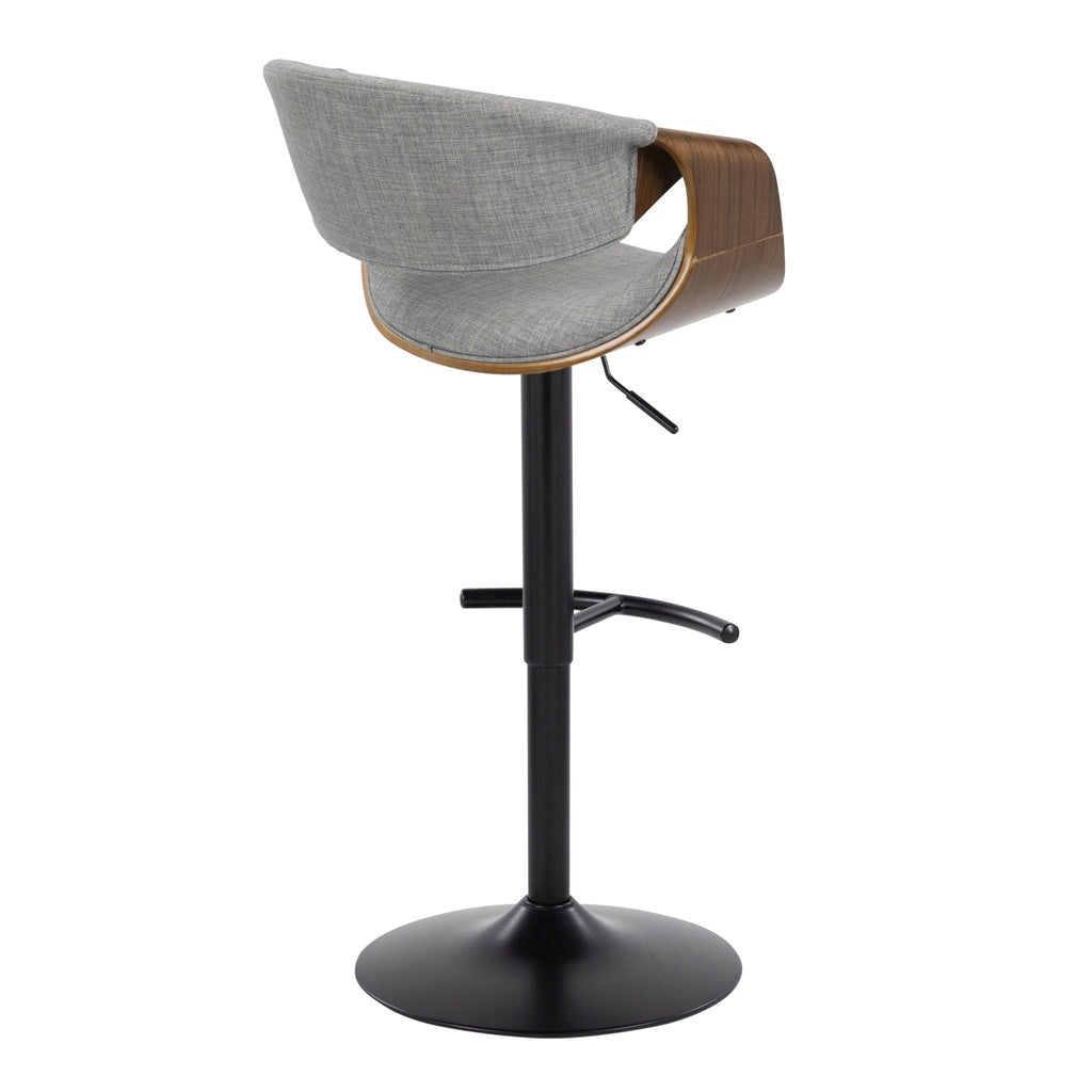 Mid Century Modern Adjustable Barstool Set with Swivel and T Footrest - Multiple Colors