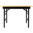 Portable Folding Work Table with Measuring Tape and Angle Finder - Black