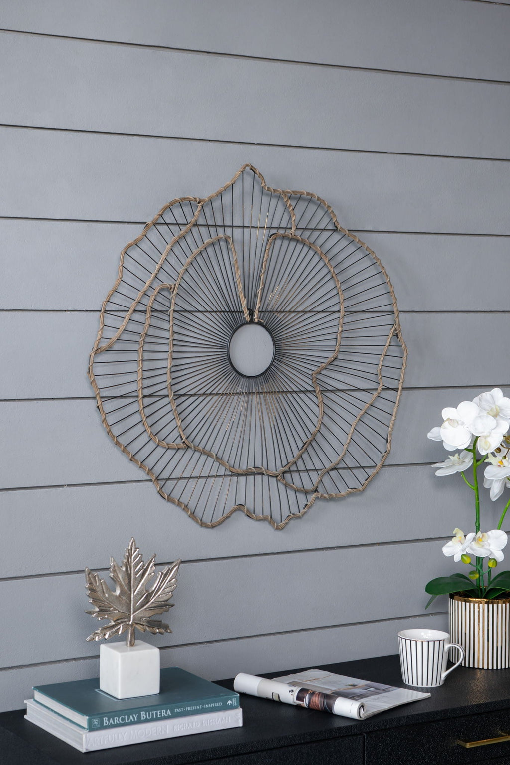 Metal Flowers Wall Decor Set of 3 - Gold