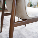 Monza Contemporary Dining Chair Set with Solid Wood Frame - Beige or Dark Green