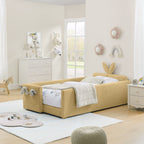 Cute Rabbit Ear Upholstered Platform Bed Frame with Safety Rail - Multiple Colors