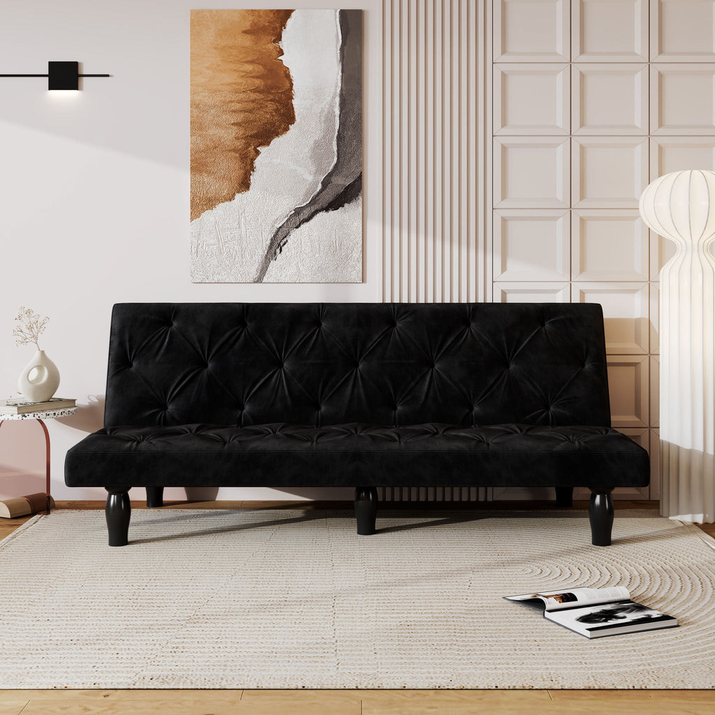 Sofa Bed With Adjustable Backrest with Premium Fabric – Black or Pink