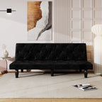 Sofa Bed With Adjustable Backrest with Premium Fabric – Black or Pink