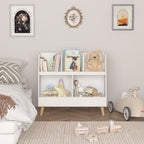 Kids Bookshelf and Toy Organizer with 5 Cubbies - White