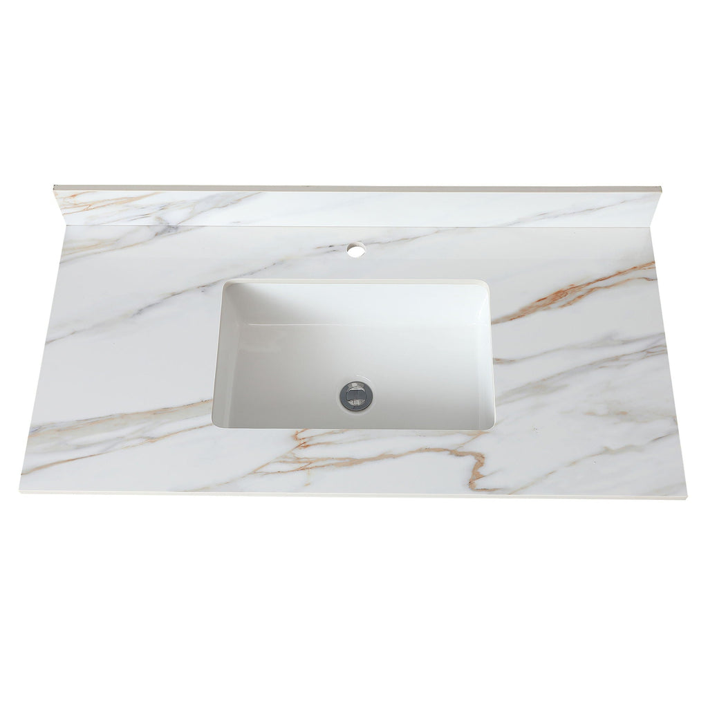 Elegant Vanity Top With Undermount Sink And Backsplash