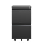 Metal Drawer Mobile File Cabinet with Lock for Secure Organization - White or Black