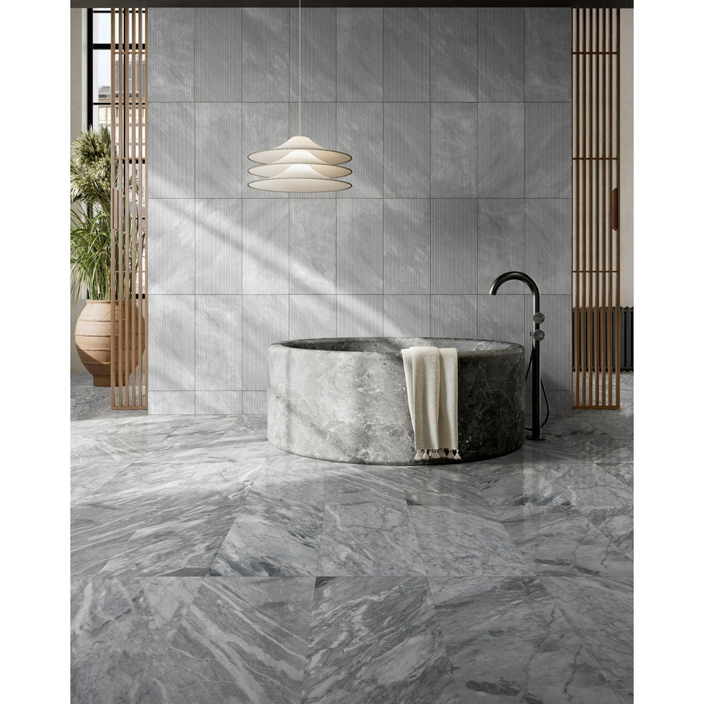 Textured 3D Decorative Tiles with Polished Marble Surface - Yellow, Gray, or White