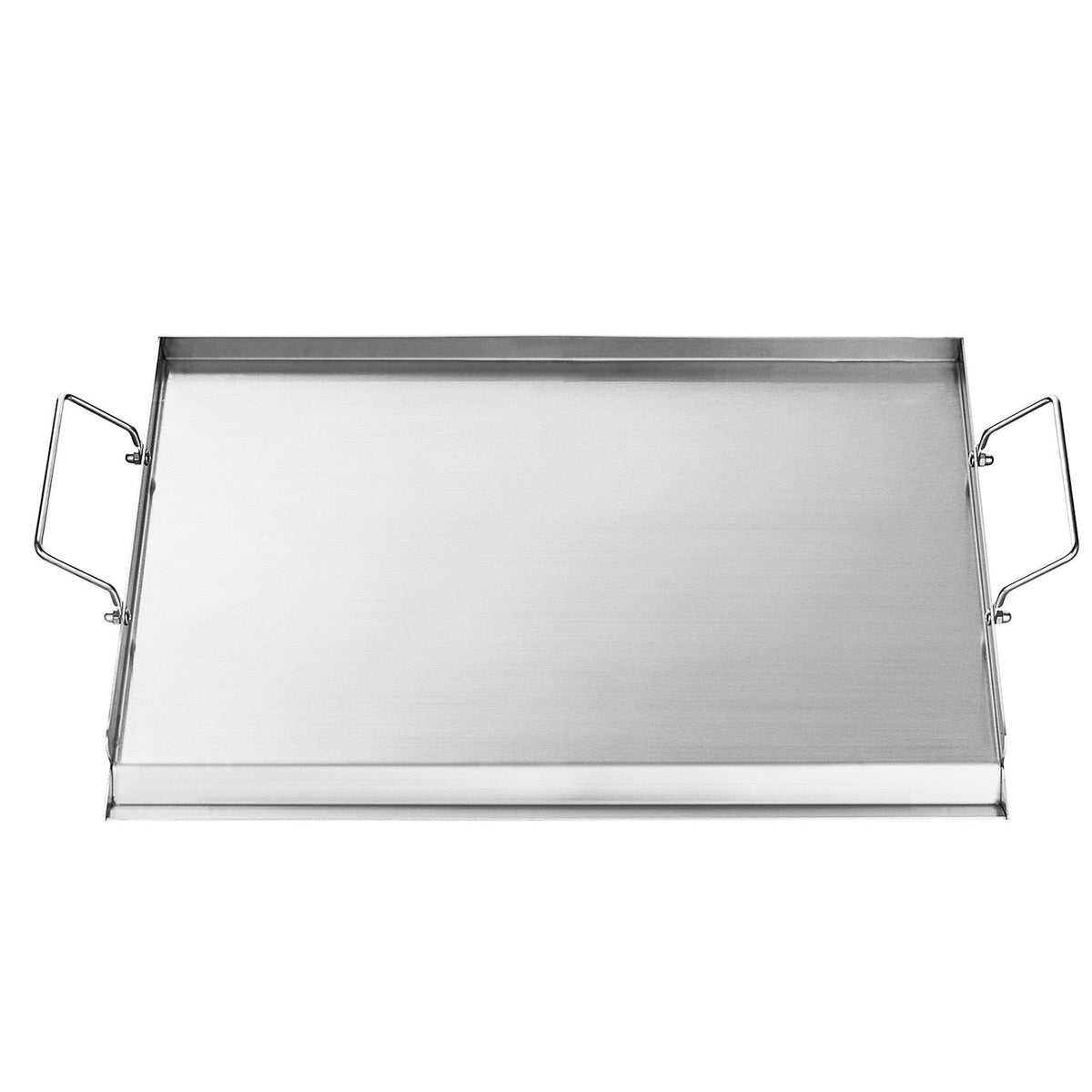 Stainless Steel Flat Top Griddle with Grease Trough - Steel Gray