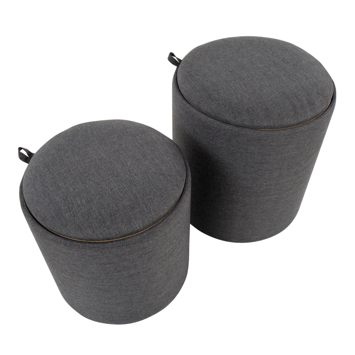 Contemporary Nesting Ottoman Set with Flip Tray Top - Multiple Colors