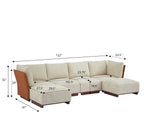 Velora 6-Piece U Shaped Boucle Modular Sectional Sofa with Deep Seating - White