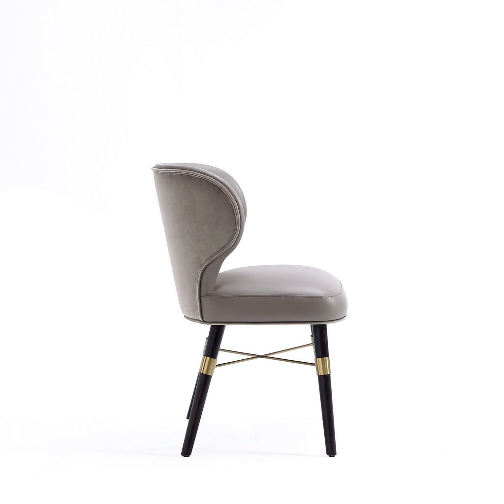 Strine Dining Chair with Wood Frame and Modern Upholstery - Available in Dark Gray or Blue
