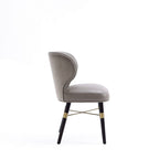 Strine Dining Chair with Wood Frame and Modern Upholstery - Available in Dark Gray or Blue