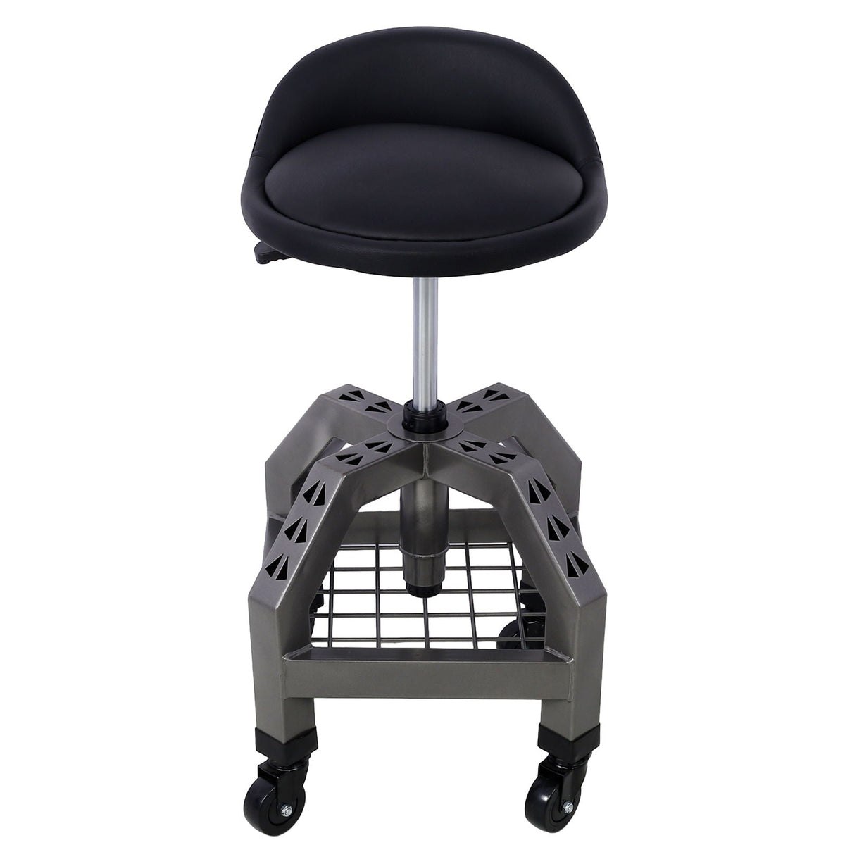 Pneumatic 360 Degree Swivel Creeper Stool with Adjustable Height - Red, Yellow, Green, Dark Gray