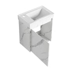 Modern Bathroom Vanity with Ceramic Basin and Storage Cabinet - Light Brown, Black, or White