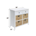 Console Cabinet with Six Storage Drawers - Light Blue or White