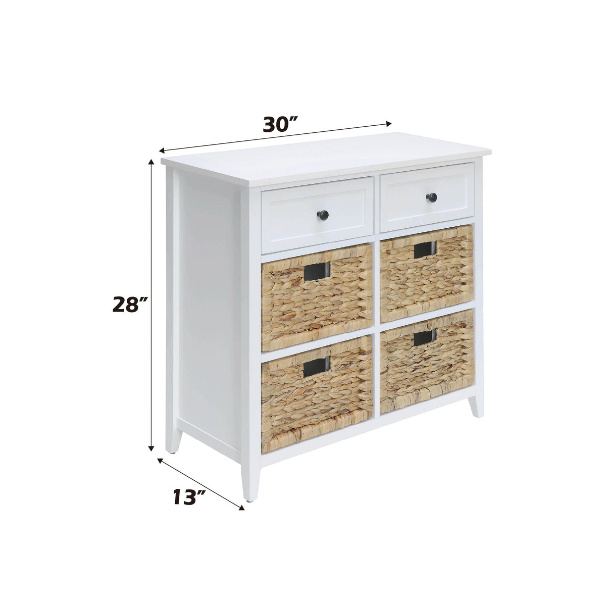 Console Cabinet with Six Storage Drawers - Light Blue or White